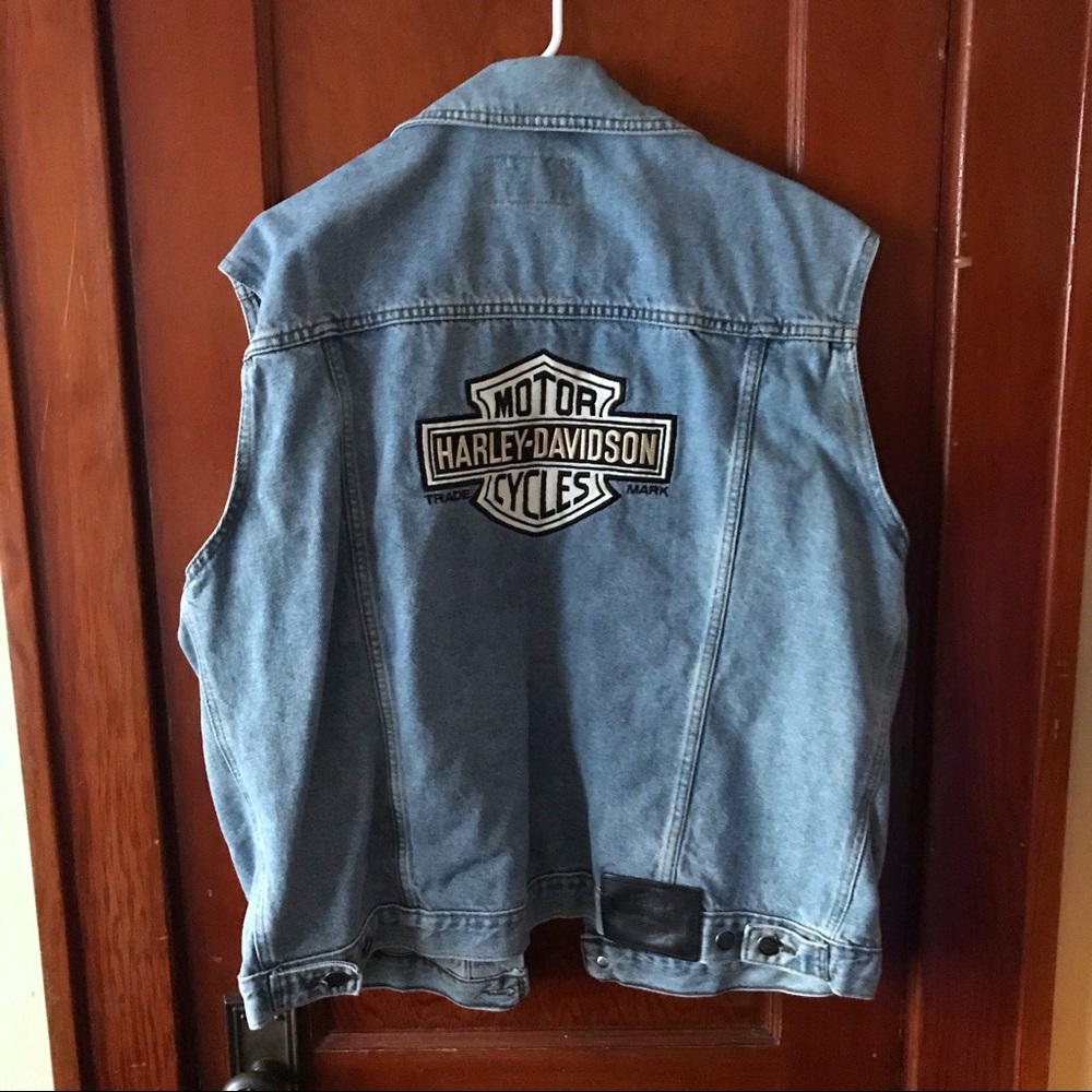 Harley Davidson denim vest size large